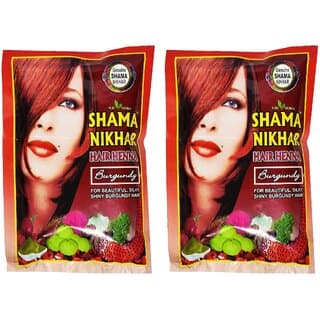Shama Nikhar Henna Burgundy Hair Colour - 50g (Pack Of 2) - Hair Oils, Care, and Styling | Buy online on ZillyBuy