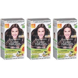 Garnier Color Naturals Cream Brown 4 Hair Color - 35ml+30g (Pack Of 3) - Hair Oils, Care, and Styling | Buy online on ZillyBuy