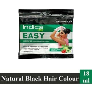 Shampoo Based 1 Natural Black Indica Hair Colour (18ml) - Hair Oils, Care, and Styling | Buy online on ZillyBuy