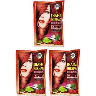 Shama Nikhar Henna Burgundy Hair Colour - 50g (Pack Of 3) - Hair Oils, Care, and Styling | Buy online on ZillyBuy