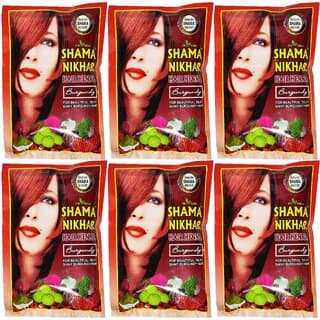 Shama Nikhar Henna Burgundy Hair Colour - 50g (Pack Of 6) - Hair Oils, Care, and Styling | Buy online on ZillyBuy