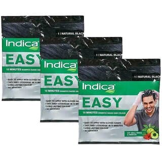 Indica Easy Shampoo Based Hair Colour Natural Black - Pack Of 3 (18ml) - Hair Oils, Care, and Styling | Buy online on ZillyBuy