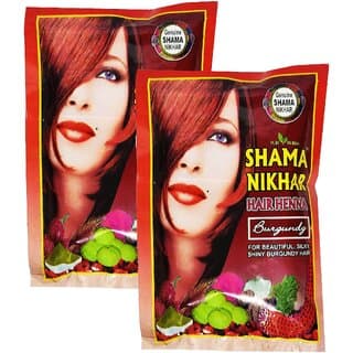 Shama Nikhar Burgundy Henna Hair Colour - Pack Of 2 (50g) - Hair Oils, Care, and Styling | Buy online on ZillyBuy