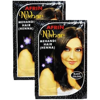 Afrin Nikhar Henna Hair Black Colour - Pack Of 2 (40g) - Hair Oils, Care, and Styling | Buy online on ZillyBuy