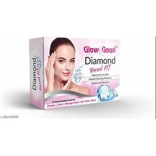Glow & Gouri Diamond Facial Kit | Cleanser|Scrub|Massage Cream|Gel | Face Pack|Serum| 6 Item In The Box| (5x50g) And (30 ml Serum Oil) - Skin Care - Face Cleansers | Buy online on ZillyBuy