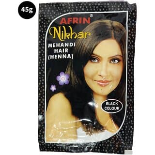 Afrin Nikhar Mehandi Henna Hair - Black Colour (45gm) - Hair Oils, Care, and Styling | Buy online on ZillyBuy