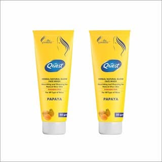 Quest Herbal Natural Glow  PAPAYA Face Wash(pack of 2) 50gm - Skin Care - Face Cleansers | Buy online on ZillyBuy