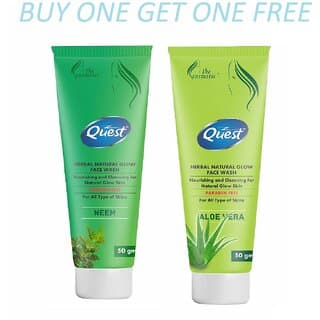QUEST HERBAL NATURAL GLOW ALOE VERA NEEM FACE WASH( BUY ONE GET ONE FREE) - Bath Soaps and Gels | Buy online on ZillyBuy