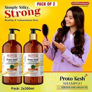 Ind Himaliyans Proto Kesh Shampoo With KERATIN And ARGAN OIL (Pack Of 2) 300X2  (600 ml) - Shampoos and Conditioners | Buy online on ZillyBuy