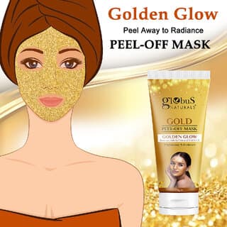 Globus Naturals Gold Peel Off Mask For Golden Glow, Enriched with Saffron & Vitamin-E, Brightening & Radiance, Suitable For All Skin Types, 75 g - Skin Care - Face Cleansers | Buy online on ZillyBuy