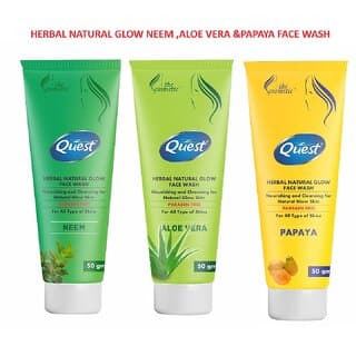 QUEST HERBAL NATURAL GLOW NEEM ALOE VERA   & PAPAYA FACE WASH - Skin Care - Face Cleansers | Buy online on ZillyBuy