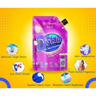 D'Stain Enzymatic Laundry Liquid Detergent with Fabric Conditioner for Top Load washing machine 3.2 L - Closet/Laundry/Shoe Organization | Buy online on ZillyBuy