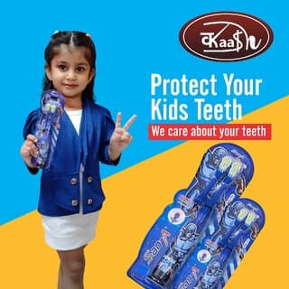 Kaash Kids Cartoon Printed Electric Toothbrush Extra Soft Toothbrush for Kids - Blue - Oral Care | Buy online on ZillyBuy