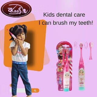 Kaash Cartoon Printed Electric Toothbrush Extra Soft Toothbrush for Kids Pink - Oral Care | Buy online on ZillyBuy
