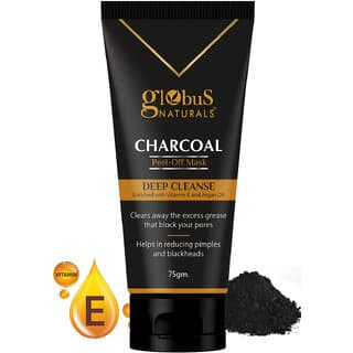 Globus Naturals Charcoal Peel Off Mask Deep Cleanse Enriched with Vitamin E  Argan Oil 75gms - Skin Care - Face Cleansers | Buy online on ZillyBuy