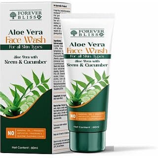 Indo Himaliyans Aloe vera With Neem and Cucumber  Men and Women All Skin Types Face Wash 60 ml - Skin Care - Face Cleansers | Buy online on ZillyBuy