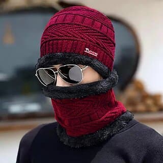 Fashlook Woolen Maroon Casual Winter Cap - Uncategorized | Buy online on ZillyBuy