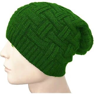 Fashlook Woolen Light Green Casual Winter Cap - Uncategorized | Buy online on ZillyBuy