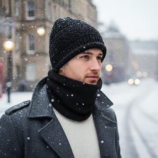 Fashlook Combo of Woolen Black Colour Casual Winter Cap With Neck Muffler - Uncategorized | Buy online on ZillyBuy