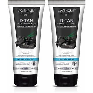 L'avenour D-Tan Charcoal Facewash for Deep Detox, Reduce Tanning, Skin Purifying, Instant Brightening, SLS & Paraben Free De-Tan Face Wash (200 ml) - Skin Care - Face Cleansers | Buy online on ZillyBuy