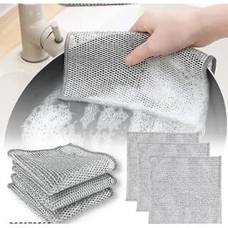3 Pack Non scratch Dish wash coths for kitchen, Metal wire cleaning cloth,Reusable Mash wire cloth for kitchen - Kitchen Tools | Buy online on ZillyBuy