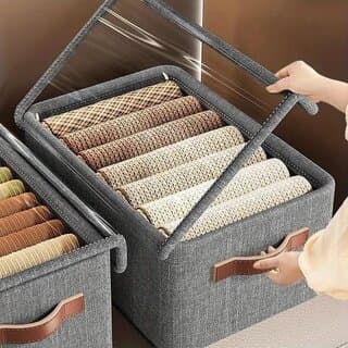 wardrobe organizer for clothes storage basket with lid dustproof organisers storage box with metal frame clothes cover