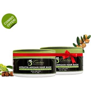 COCOBEE Keratin Argan Oil Hair Mask Pack of 2 400gm, Deep Conditioning Treatment for Smooth Healthy Shiny Hair - Hair Oils, Care, and Styling | Buy online on ZillyBuy