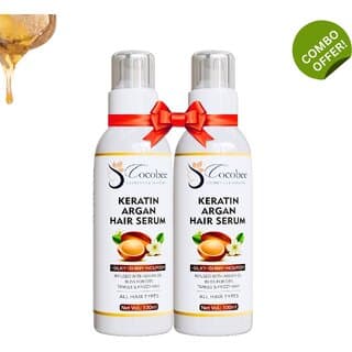 COCOBEE Keratin Argan Oil Hair Serum Pack of 2 200ml Silky Silky Shiny Nourishing Formula for Smooth - Hair Oils, Care, and Styling | Buy online on ZillyBuy