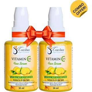COCOBEE Vitamin C Face Serum Pack of 2, 60ml Brightening Hydrating Serum for Glowing Skin - Skin Care - Face Cleansers | Buy online on ZillyBuy