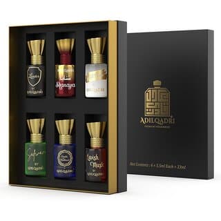 Adilqadri Attar Gift set combo, Non-Alcoholic, Unisex Roll-on gift Set of 6 x 5.5ML each Floral Attar  (Floral, Spicy, Woody, Fruity) - Fragrance | Buy online on ZillyBuy