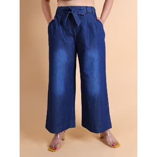 Granth Fashion Premium Denim Comfortable Palazzo (Blue) - Uncategorized | Buy online on ZillyBuy