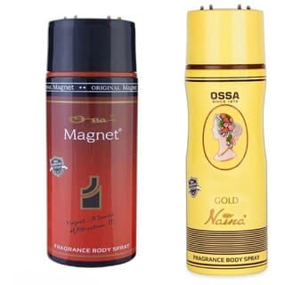 Ossa Gold Naina Body Spray 200ml And Magnet Body Spray 200ml Premium Deodorant Combo For Men And Women (Pack of 2) - Fragrance | Buy online on ZillyBuy