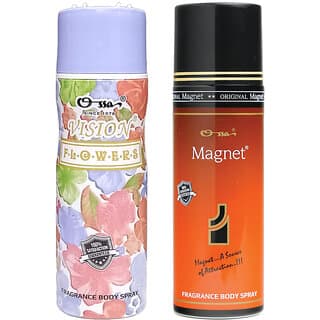 Ossa Vision Flower Body Spray 200ml And Magnet Body Spray 200ml Premium Deodorant Combo For Men And Women (Pack of 2) - Fragrance | Buy online on ZillyBuy