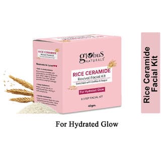 Globus Naturals Rice Ceramide 6 Step Facial Kit For Korean Glass Skin 40 gm - Skin Care - Face Cleansers | Buy online on ZillyBuy