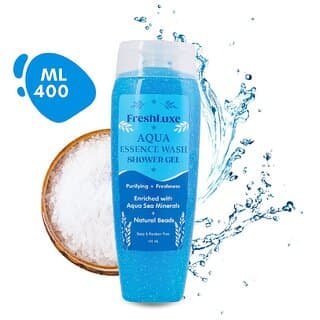 FreshLuxe Aqua Essence with Sea Salt and Scrub Beads Shower Gel  Body Wash 400ml - Bath Soaps and Gels | Buy online on ZillyBuy