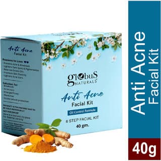 Globus Naturals Anti Acne 6 Step Facial Kit For Oil Control  Unclogging Pore Suitable For Oily  Acne Prone Skin 40gm - Skin Care - Face Cleansers | Buy online on ZillyBuy