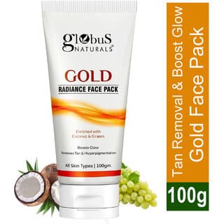 Globus Naturals Gold Radiance Anti Ageing  Brightening Face Pack Enriched with Saffron Liquorice  Walnut Fights Premature Ageing Boosts Glow Provides Deep Exfoliation All Skin Types 100 gms - Skin Care - Face Cleansers | Buy online on ZillyBuy