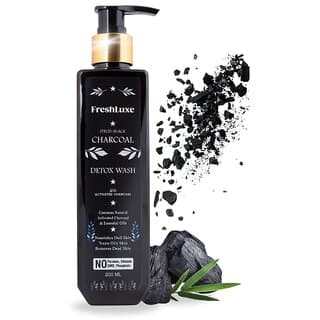 FreshLuxe Charcoal  Aloevera Detox Body Wash  Shower Gel for Refreshing and Hyderating Skin in 200ml - Bath Soaps and Gels | Buy online on ZillyBuy