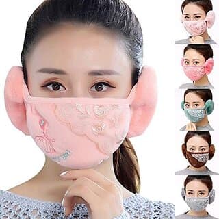 Warm Mask, Winter Mouth Muffle/Earmuffs/Ear Winter Unisex Winter For Women -1 Pc Random Color - Uncategorized | Buy online on ZillyBuy