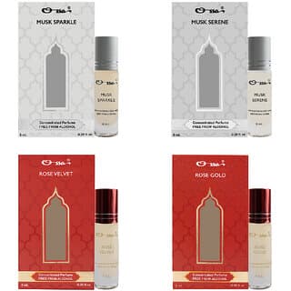 Ossa Musk Sparkle  Serene, Rose Velvet  Gold Unisex Concentrated Perfums Alcohol Free Attar Combo (Pack of 4) - Fragrance | Buy online on ZillyBuy