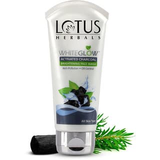 Lotus Herbals Whiteglow Activated Charcoal Face Wash  Anti Pollution  Oil Control  For All Skin Types  100g - Skin Care - Face Cleansers | Buy online on ZillyBuy