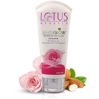 Lotus Herbals Whiteglow Advanced Pink Glow Exfoliator  Brightens Skin  Preservative Free  For All Skin Types 100G - Skin Care - Face Cleansers | Buy online on ZillyBuy