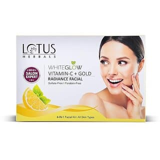 Lotus Herbals Whiteglow Vitamin C + Gold Radiance 4 In 1 Facial KitParaben FreeHelps Reduce Dark Spots  57G - Skin Care - Face Cleansers | Buy online on ZillyBuy