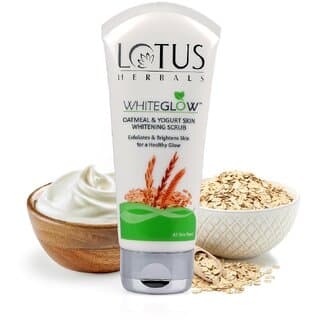 Lotus Herbals Whiteglow Oatmeal  Yogurt Skin Whitening Scrub 150G - Skin Care - Face Cleansers | Buy online on ZillyBuy