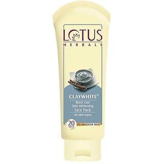 Lotus Herbals Claywhite Black Clay Face Pack  Detans Skin  Unclogs Pores  120G - Skin Care - Face Cleansers | Buy online on ZillyBuy
