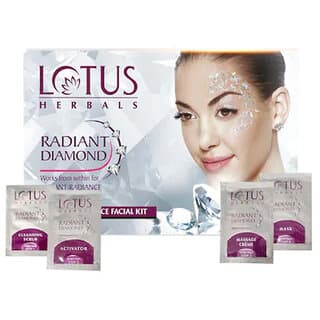 Lotus Herbals Radiant Diamond Cellular Radiance 1 Facial Kit  With Diamon Dust  Cinnamon For All Skin Types 37G - Skin Care - Face Cleansers | Buy online on ZillyBuy