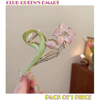 Metal Hair Claw Clips - Lily Design, Large Nonslip Barrettes with Strong Hold for Thick or Thin Hair, Cute Floral - Hair Oils, Care, and Styling | Buy online on ZillyBuy