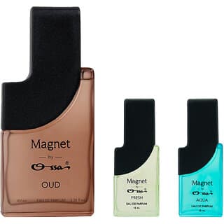 Ossa Magnet Oud 100ml, Fresh 15ml And Aqua 15ml Unisex EDP Long Lasting Perfume Combo For Men And Women (Pack Of 3) - Fragrance | Buy online on ZillyBuy
