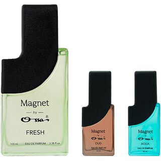 Ossa Magnet Fresh 100ml, Oud 15ml And Aqua 15ml Unisex EDP Long Lasting Perfume Combo For Men And Women (Pack Of 3) - Fragrance | Buy online on ZillyBuy