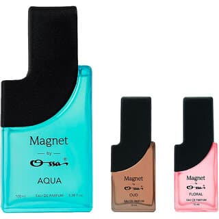Ossa Magnet Aqua 100ml, Oud 15ml And Floral 15ml Unisex EDP Long Lasting Perfume Combo For Men And Women (Pack Of 3) - Fragrance | Buy online on ZillyBuy